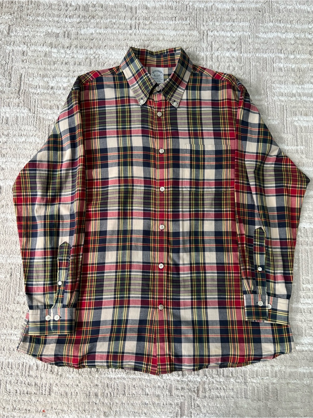 Brooks Brothers Men’s Regent Fit Button-Down Classic Pattern Modern Fit Sz Large